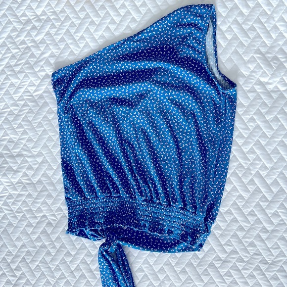 Willow & Root One Shoulder Ribbed Floral Tank Top Medium - Picture 8 of 8